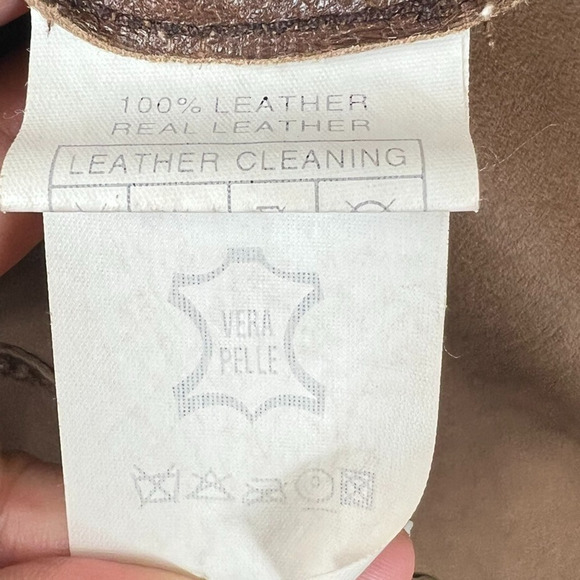 Del Mare 1911 Men's Size 48 Brown Long 100% Leather Coat Made in Italy - Picture 14 of 15